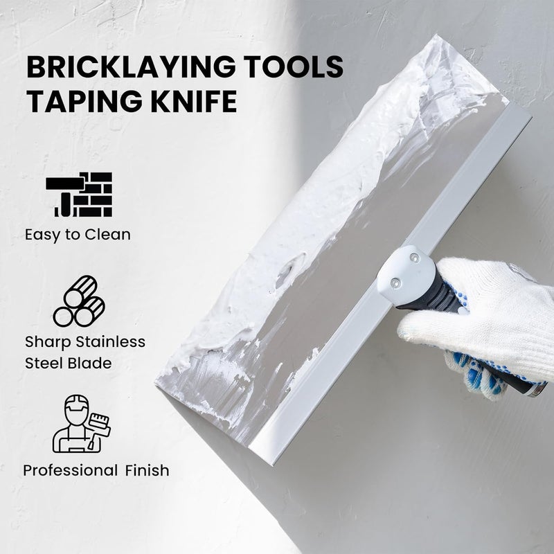 Mister Rui 12" Drywall Taping Knife, Stainless Steel Skimming Blade with Soft Grip Handle for Joint Taping, Plastering Spatula Tools - Image 2